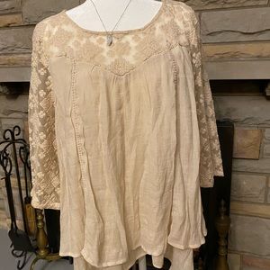 John Paul Richard long sleeve lace top blouse